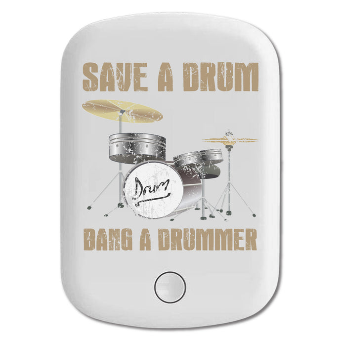 DistinctInk Magnetic Battery Pack, Wireless Portable Charger with USB-C Cable, Compatible with MagSafe iPhone 14 / 13 / 12 Series - Save a Drum, Bang a Drummer