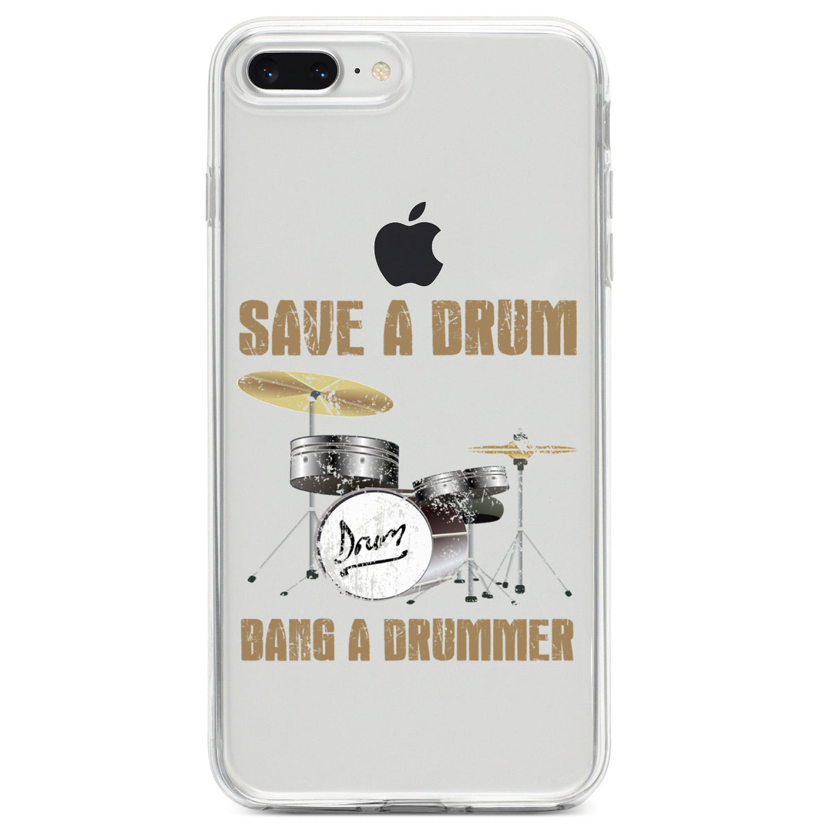 Save a Drum, Bang a Drummer Clear Shockproof iPhone Case, view 6