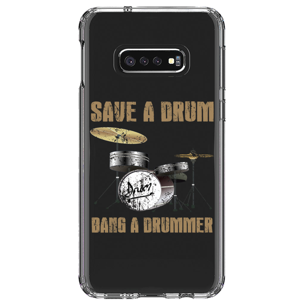 Save a Drum, Bang a Drummer Clear Shockproof iPhone Case, view 18
