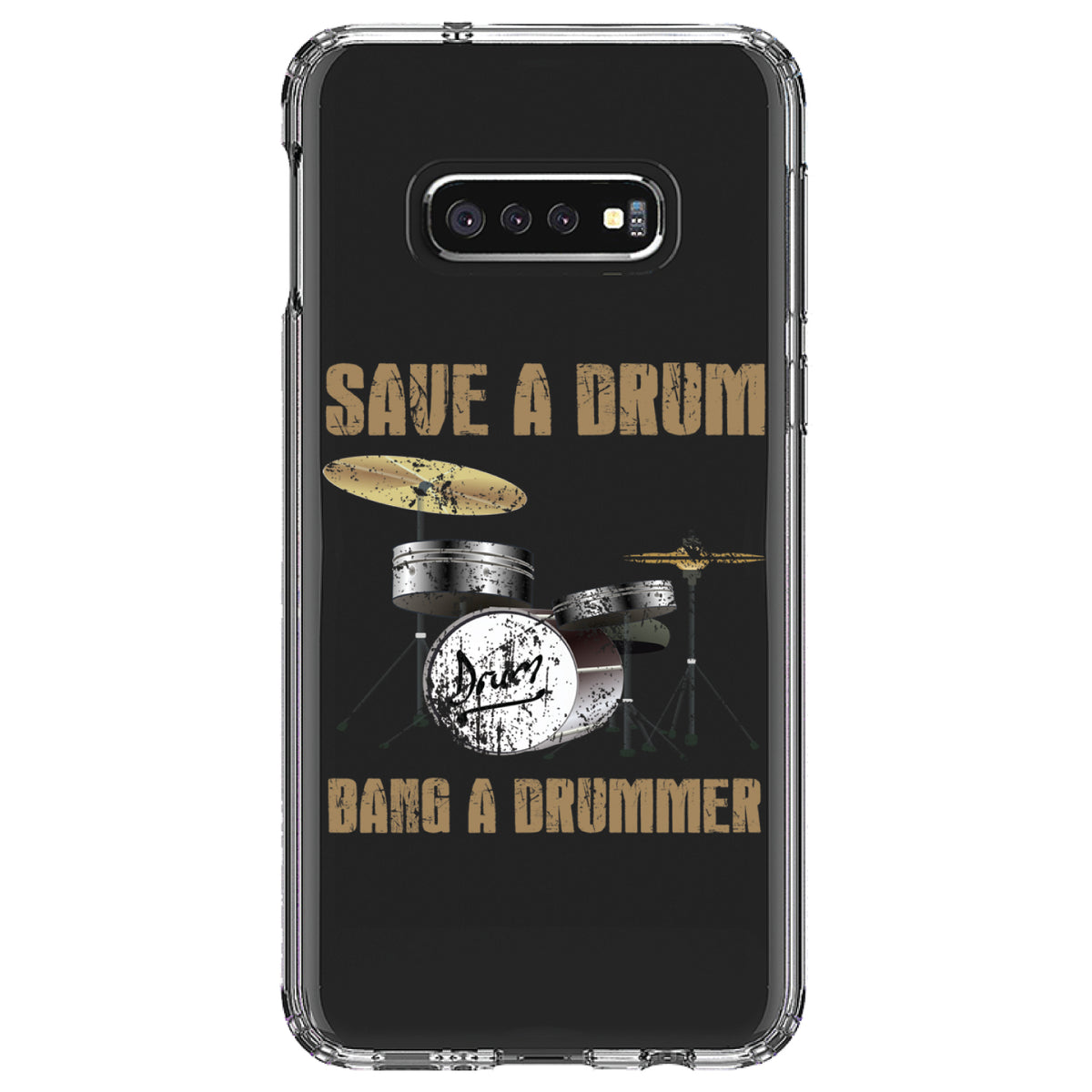 Save a Drum, Bang a Drummer Clear Shockproof iPhone Case, view 18