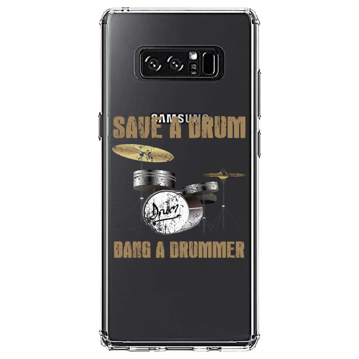Save a Drum, Bang a Drummer Clear Shockproof iPhone Case, view 12