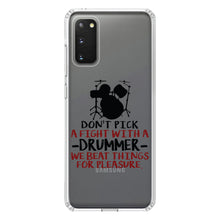 DistinctInk® Clear Shockproof Hybrid Case for Apple iPhone / Samsung Galaxy / Google Pixel - Don't Pick Fight with Drummer