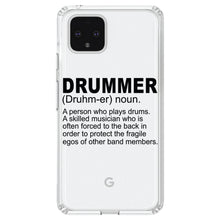 DistinctInk® Clear Shockproof Hybrid Case for Apple iPhone / Samsung Galaxy / Google Pixel - Drummer Dictionary Definition