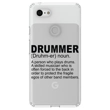 DistinctInk® Clear Shockproof Hybrid Case for Apple iPhone / Samsung Galaxy / Google Pixel - Drummer Dictionary Definition