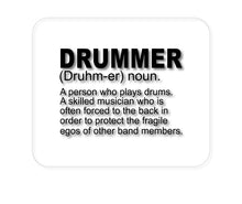 DistinctInk Custom Foam Rubber Mouse Pad - 1/4" Thick - Drummer Dictionary Definition