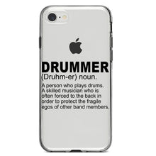 DistinctInk® Clear Shockproof Hybrid Case for Apple iPhone / Samsung Galaxy / Google Pixel - Drummer Dictionary Definition