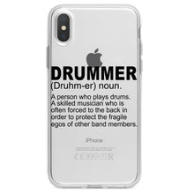 DistinctInk® Clear Shockproof Hybrid Case for Apple iPhone / Samsung Galaxy / Google Pixel - Drummer Dictionary Definition