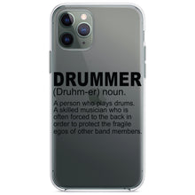 DistinctInk® Clear Shockproof Hybrid Case for Apple iPhone / Samsung Galaxy / Google Pixel - Drummer Dictionary Definition