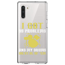 DistinctInk® Clear Shockproof Hybrid Case for Apple iPhone / Samsung Galaxy / Google Pixel - Got 99 Problems & My Drums Solve 'Em