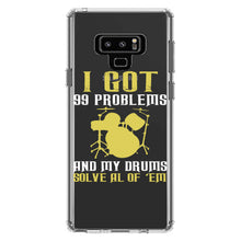 DistinctInk® Clear Shockproof Hybrid Case for Apple iPhone / Samsung Galaxy / Google Pixel - Got 99 Problems & My Drums Solve 'Em