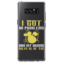 DistinctInk® Clear Shockproof Hybrid Case for Apple iPhone / Samsung Galaxy / Google Pixel - Got 99 Problems & My Drums Solve 'Em