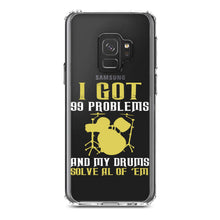 DistinctInk® Clear Shockproof Hybrid Case for Apple iPhone / Samsung Galaxy / Google Pixel - Got 99 Problems & My Drums Solve 'Em