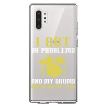 DistinctInk® Clear Shockproof Hybrid Case for Apple iPhone / Samsung Galaxy / Google Pixel - Got 99 Problems & My Drums Solve 'Em