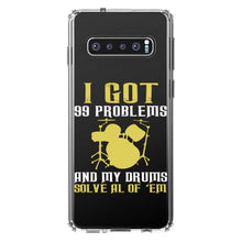 DistinctInk® Clear Shockproof Hybrid Case for Apple iPhone / Samsung Galaxy / Google Pixel - Got 99 Problems & My Drums Solve 'Em