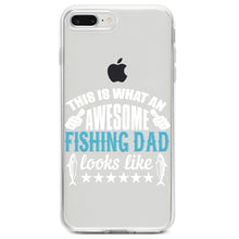DistinctInk® Clear Shockproof Hybrid Case for Apple iPhone / Samsung Galaxy / Google Pixel - This is What Awesome Fishing Dad Looks Like