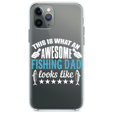 DistinctInk® Clear Shockproof Hybrid Case for Apple iPhone / Samsung Galaxy / Google Pixel - This is What Awesome Fishing Dad Looks Like