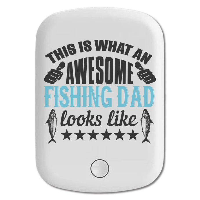 DistinctInk Magnetic Battery Pack, Wireless Portable Charger with USB-C Cable, Compatible with MagSafe iPhone 14 / 13 / 12 Series - This is What Awesome Fishing Dad Looks Like