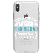 DistinctInk® Clear Shockproof Hybrid Case for Apple iPhone / Samsung Galaxy / Google Pixel - This is What Awesome Fishing Dad Looks Like