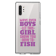 DistinctInk® Clear Shockproof Hybrid Case for Apple iPhone / Samsung Galaxy / Google Pixel - Move Over Boys, Girls Show You How to Fish