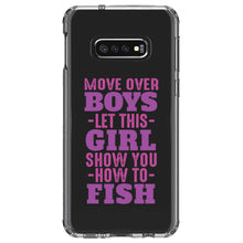 DistinctInk® Clear Shockproof Hybrid Case for Apple iPhone / Samsung Galaxy / Google Pixel - Move Over Boys, Girls Show You How to Fish
