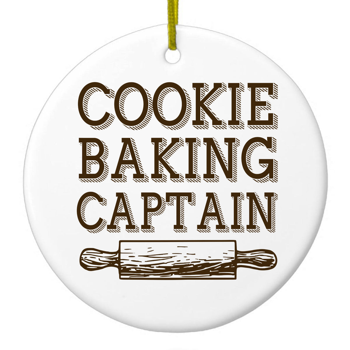 Cookie Baking Captain Rolling Pin Ceramic Ornament