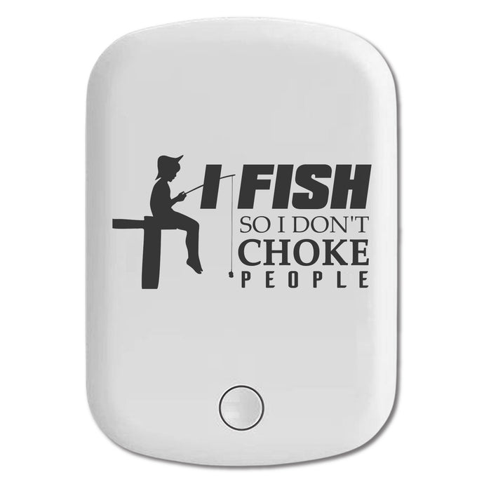 DistinctInk Magnetic Battery Pack, Wireless Portable Charger with USB-C Cable, Compatible with MagSafe iPhone 14 / 13 / 12 Series - I Fish So I Don't Choke People