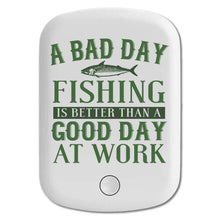 DistinctInk Magnetic Battery Pack, Wireless Portable Charger with USB-C Cable, Compatible with MagSafe iPhone 14 / 13 / 12 Series - Bad Day Fishing is a Good Day