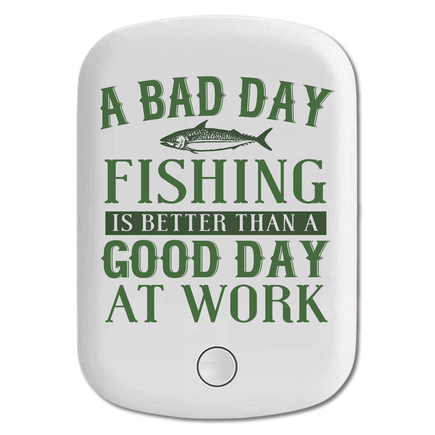DistinctInk Magnetic Battery Pack, Wireless Portable Charger with USB-C Cable, Compatible with MagSafe iPhone 14 / 13 / 12 Series - Bad Day Fishing is a Good Day
