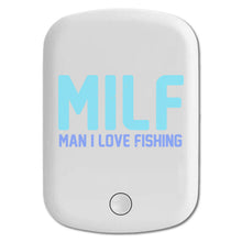 DistinctInk Magnetic Battery Pack, Wireless Portable Charger with USB-C Cable, Compatible with MagSafe iPhone 14 / 13 / 12 Series - MILF - Man I Love Fishing
