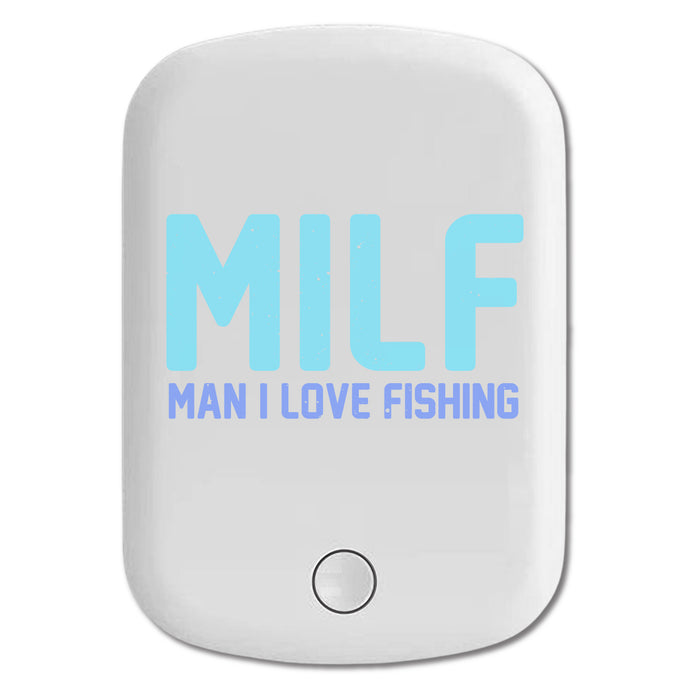DistinctInk Magnetic Battery Pack, Wireless Portable Charger with USB-C Cable, Compatible with MagSafe iPhone 14 / 13 / 12 Series - MILF - Man I Love Fishing