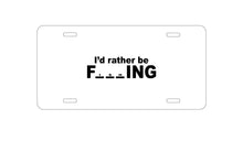 DistinctInk Custom Aluminum Decorative Vanity Front License Plate - I'd Rather Be Fishing