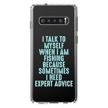 DistinctInk® Clear Shockproof Hybrid Case for Apple iPhone / Samsung Galaxy / Google Pixel - I Talk To Myself Fishing Need Expert Advice