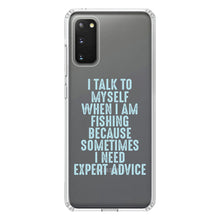 DistinctInk® Clear Shockproof Hybrid Case for Apple iPhone / Samsung Galaxy / Google Pixel - I Talk To Myself Fishing Need Expert Advice