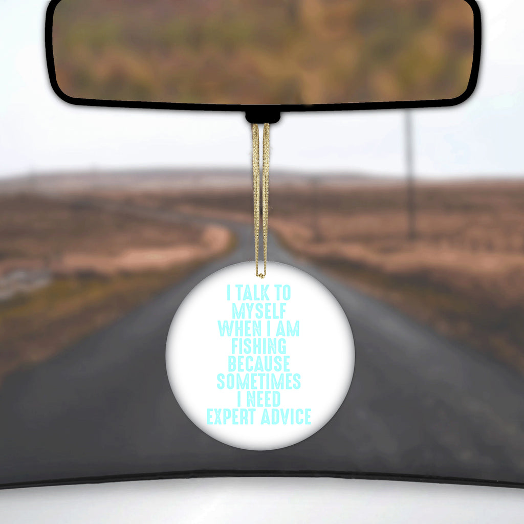 I Talk To Myself Fishing Need Expert Advice Ceramic Ornament, view 3