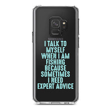 DistinctInk® Clear Shockproof Hybrid Case for Apple iPhone / Samsung Galaxy / Google Pixel - I Talk To Myself Fishing Need Expert Advice