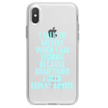 DistinctInk® Clear Shockproof Hybrid Case for Apple iPhone / Samsung Galaxy / Google Pixel - I Talk To Myself Fishing Need Expert Advice