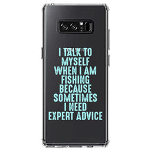 DistinctInk® Clear Shockproof Hybrid Case for Apple iPhone / Samsung Galaxy / Google Pixel - I Talk To Myself Fishing Need Expert Advice