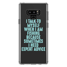 DistinctInk® Clear Shockproof Hybrid Case for Apple iPhone / Samsung Galaxy / Google Pixel - I Talk To Myself Fishing Need Expert Advice