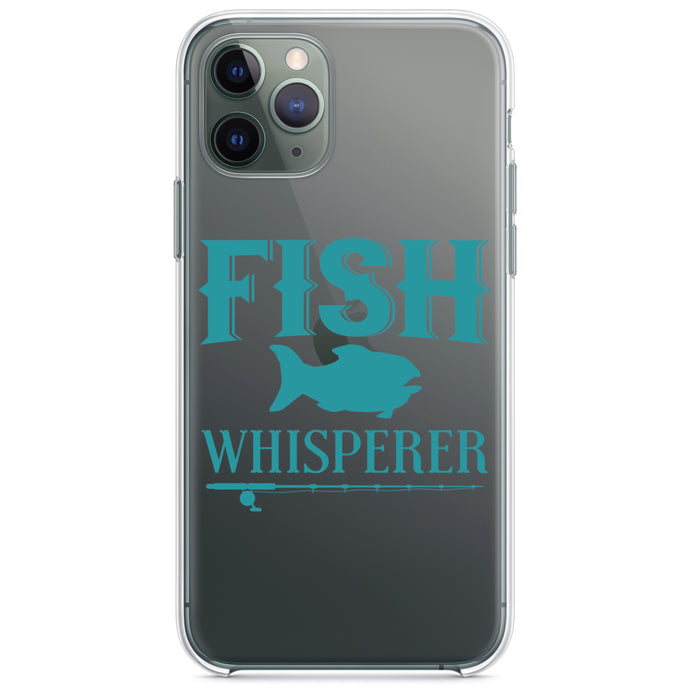 DistinctInk® Clear Shockproof Hybrid Case for Apple iPhone / Samsung Galaxy / Google Pixel - Fish Whisperer