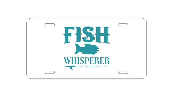DistinctInk Custom Aluminum Decorative Vanity Front License Plate - Fish Whisperer