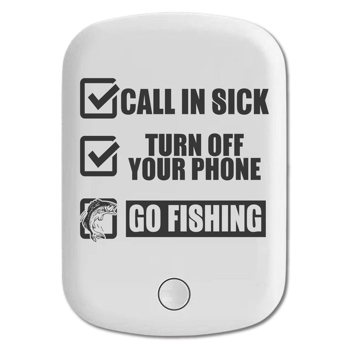 DistinctInk Magnetic Battery Pack, Wireless Portable Charger with USB-C Cable, Compatible with MagSafe iPhone 14 / 13 / 12 Series - Call in Sick, Turn Off Phone, Go Fishing