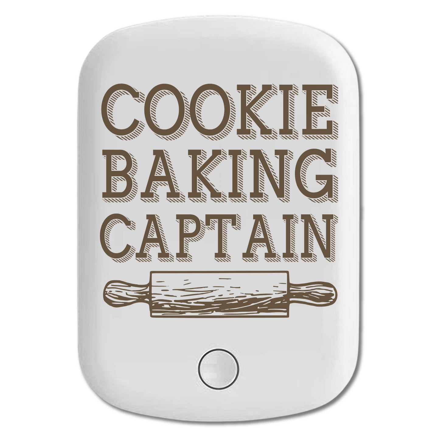DistinctInk Magnetic Battery Pack, Wireless Portable Charger with USB-C Cable, Compatible with MagSafe iPhone 14 / 13 / 12 Series - Cookie Baking Captain Rolling Pin