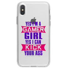 DistinctInk® Clear Shockproof Hybrid Case for Apple iPhone / Samsung Galaxy / Google Pixel - Yes I'm a Gamer Girl I Can Kick you’re a$$
