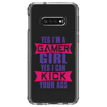 DistinctInk® Clear Shockproof Hybrid Case for Apple iPhone / Samsung Galaxy / Google Pixel - Yes I'm a Gamer Girl I Can Kick you’re a$$