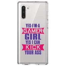 DistinctInk® Clear Shockproof Hybrid Case for Apple iPhone / Samsung Galaxy / Google Pixel - Yes I'm a Gamer Girl I Can Kick you’re a$$