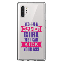 DistinctInk® Clear Shockproof Hybrid Case for Apple iPhone / Samsung Galaxy / Google Pixel - Yes I'm a Gamer Girl I Can Kick you’re a$$