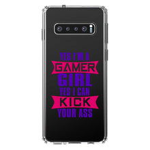 DistinctInk® Clear Shockproof Hybrid Case for Apple iPhone / Samsung Galaxy / Google Pixel - Yes I'm a Gamer Girl I Can Kick you’re a$$