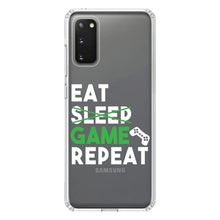 DistinctInk® Clear Shockproof Hybrid Case for Apple iPhone / Samsung Galaxy / Google Pixel - Eat Game Repeat - Video Games Gamer