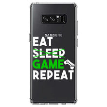 DistinctInk® Clear Shockproof Hybrid Case for Apple iPhone / Samsung Galaxy / Google Pixel - Eat Game Repeat - Video Games Gamer