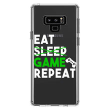 DistinctInk® Clear Shockproof Hybrid Case for Apple iPhone / Samsung Galaxy / Google Pixel - Eat Game Repeat - Video Games Gamer